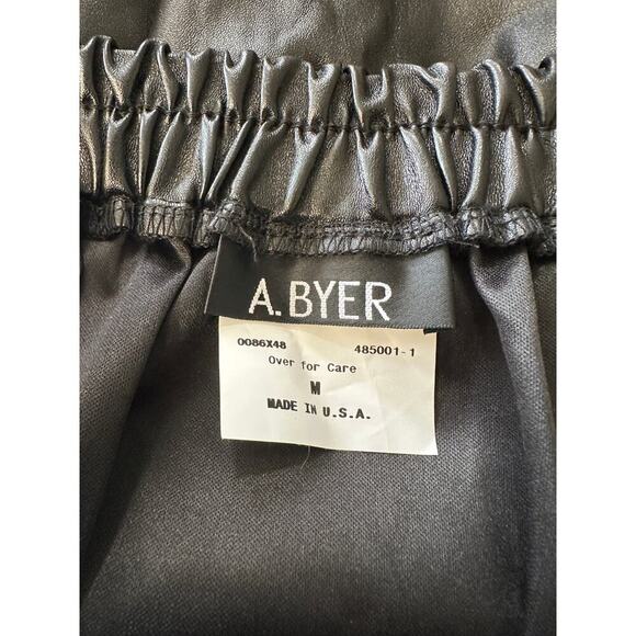 A. Byer Y2K Black Faux Leather Mini Skirt Flare Medium Festival Witchygoth Rave - Picture 6 of 8